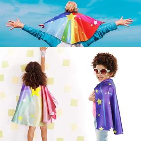 img 3 attached to 🦸 Girls' Superhero Cape Costumes with Dress Up Bracelets: Enhance Fun and Adventure