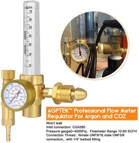 img 3 attached to AGPtEK Argon CO2 Mig Tig Flow Meter Regulator CGA580: Ultimate Welding Companion