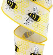 craig bachman cream honey bee canvas wired ribbon - 2.5" x 10 yards: delicate and vibrant crafting essential logo