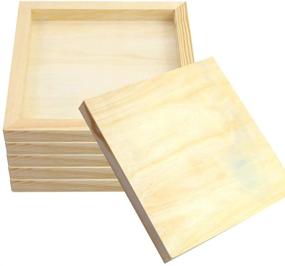 img 1 attached to 🔥 Fireboomoon 6 Pack Square Wood Panels: Versatile Unfinished Blank Canvas for Crafts, Drawings, Paintings, and Wood Burning (8"x 8")