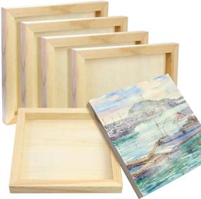 img 4 attached to 🔥 Fireboomoon 6 Pack Square Wood Panels: Versatile Unfinished Blank Canvas for Crafts, Drawings, Paintings, and Wood Burning (8"x 8")