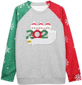 img 2 attached to 🎅 Festive Christmas Sweatshirts: Women's Cute Santa Graphic Long Sleeve Holiday Pullover Tops