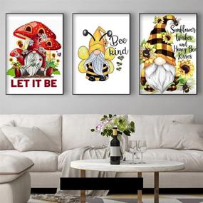 img 2 attached to 🧙 Gnome Cross Stitch Kits for Adults - 3 Pack Stamped Cross Stitching Kits: Beginner-Friendly Needlepoint Crafts for Home Décor