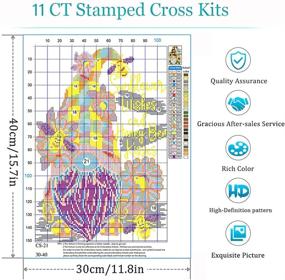 img 3 attached to 🧙 Gnome Cross Stitch Kits for Adults - 3 Pack Stamped Cross Stitching Kits: Beginner-Friendly Needlepoint Crafts for Home Décor