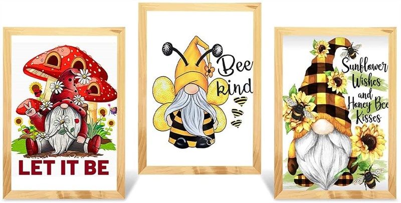 Gnome Cross Stitch Kits for Adults - 3 Pack Stamped Crossstitching