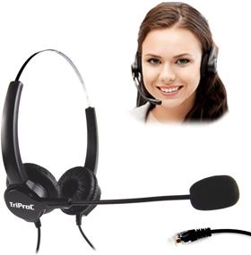 img 4 attached to Enhance Communication with TRIPRO 4 Pin RJ9 Telephone Headset for Landline Desk Phones (H800D)