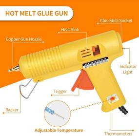 img 3 attached to 🔥 Chanseon Industrial Hot Melt Glue Gun 150W US Plug - 10 Glue Sticks, Adjustable Temperature, 5 Copper Nozzles - DIY Crafts and Quick Repairs