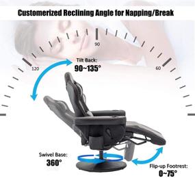 img 2 attached to 🎮 Merax Gaming Recliner Chair: Ultimate Comfort with Footrest, Headrest, Lumbar Pillow, Cup Holders, and More!