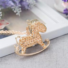 img 1 attached to 🐎 Long Beautiful Crystal Horse Deer Car Rearview Mirror Hanging Decoration - Libloop Ornament Pendant for Car Accessories, Water Brick Shinny Wall Furniture & Decor