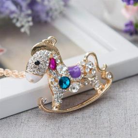 img 2 attached to 🐎 Long Beautiful Crystal Horse Deer Car Rearview Mirror Hanging Decoration - Libloop Ornament Pendant for Car Accessories, Water Brick Shinny Wall Furniture & Decor