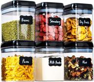 novelinks 6-piece airtight food storage containers set - 1.5 l / 1.3 qt refillable clear plastic canisters with enhanced lids - pantry organization containers for kitchen & household storage - bpa free логотип