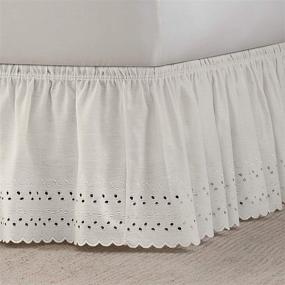 img 3 attached to 🛏️ Effortless Fit Eyelet Elastic Wrap Around Bed Skirt: Queen/King, White (18-Inch Drop) - Easy On/Off Dust Ruffle