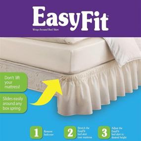 img 1 attached to 🛏️ Effortless Fit Eyelet Elastic Wrap Around Bed Skirt: Queen/King, White (18-Inch Drop) - Easy On/Off Dust Ruffle