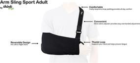 img 3 attached to 🦾 Think Ergo Arm Sling Sport - Lightweight, Breathable, Ergonomic Medical Sling for Broken &amp; Fractured Bones - Adjustable Arm, Shoulder &amp; Rotator Cuff Support (Adult)