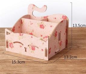 img 3 attached to 🐱 DIY Wooden Cute Cat Pen Pencil Holder: Camellia Pattern Desk Organizer for Home and Office