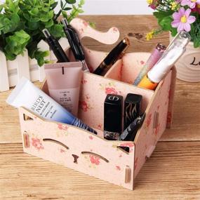 img 1 attached to 🐱 DIY Wooden Cute Cat Pen Pencil Holder: Camellia Pattern Desk Organizer for Home and Office