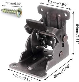 img 3 attached to 🔧 TopDirect 4 Pack Folding Brackets: Lock Extension Support Bracket with Self-Lock Hinges for Table Bed Leg Feet - Includes Screws