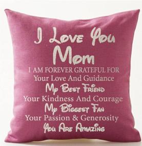 img 1 attached to 🎁 Andreannie Pink Cotton Linen Throw Pillow Case: Perfect Decorative Gift for Mom - 'I Love You Mom, My Best Friend & Biggest Fan' - 18 X 18 Inches