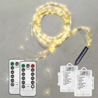 🌟 enhance your ambiance with solhice 2 pack 200 led fairy lights - multi strand waterfall lights, battery operated, remote control, warm white firefly bunch lights логотип