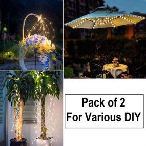 img 3 attached to 🌟 Enhance Your Ambiance with Solhice 2 Pack 200 LED Fairy Lights - Multi Strand Waterfall Lights, Battery Operated, Remote Control, Warm White Firefly Bunch Lights