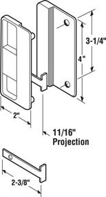 img 1 attached to Prime-Line Products 150 Non-Handed Cross Pull, 4-inch Length, Plastic Housing, Steel Latch, Black