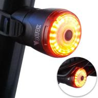 🔴 vostok smart bike tail light - usb rechargeable rear light for bicycles with auto on/off sensor - ultra bright led brake warning light - waterproof & dustproof - light sense - fits all bikes logo