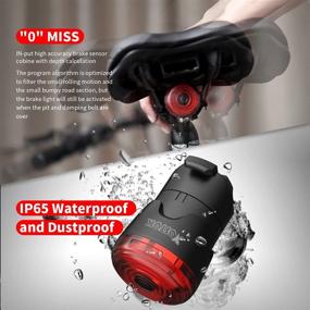 img 1 attached to 🔴 VOSTOK Smart Bike Tail Light - USB Rechargeable Rear Light for Bicycles with Auto On/Off Sensor - Ultra Bright LED Brake Warning Light - Waterproof & Dustproof - Light Sense - Fits All Bikes