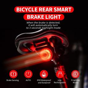 img 3 attached to 🔴 VOSTOK Smart Bike Tail Light - USB Rechargeable Rear Light for Bicycles with Auto On/Off Sensor - Ultra Bright LED Brake Warning Light - Waterproof & Dustproof - Light Sense - Fits All Bikes