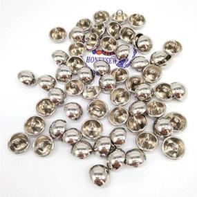 img 2 attached to 🧵 HONEYSEW 10mm Metal Alloy Coat Sewing Buttons: Pack of 100 Dome Mashroom Shank Buttons in Silver/Black/Bronze (Nickle)