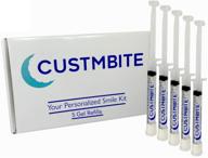 custmbite teeth whitening gel applicator: 16% carbamide peroxide (5) 3ml applicators - fast & effective results! logo