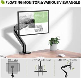img 2 attached to 🖥️ Настольное крепление с газовым пружинным механизмом для одного монитора от 15 до 35 дюймов с USB, удерживает до 26,4 фунта, ULTRAWIDE APSS12B