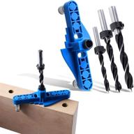 precision dowel jig with center scriber for accurate woodworking drilling - ultimate drill guide tool logo