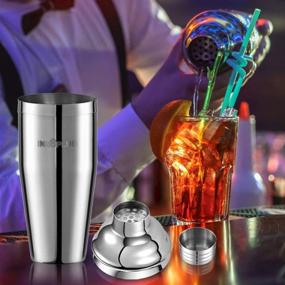 img 3 attached to 🍸 Cocktail Shaker Set: Food-Grade Stainless Steel Martini Shaker with Cocktail Strainer - 25 Ounce/750ml Capacity - Professional Bartender Kit and Gifts