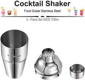 img 2 attached to 🍸 Cocktail Shaker Set: Food-Grade Stainless Steel Martini Shaker with Cocktail Strainer - 25 Ounce/750ml Capacity - Professional Bartender Kit and Gifts