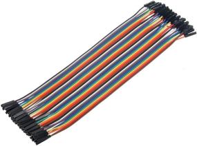 img 1 attached to 🔌 Breadboard Jumper Wires Kit – 120pcs Multicolored Dupont Cables, 20cm Length, 40-pin Male to Female/Male to Male/Female to Female Ribbon Cables