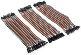 img 3 attached to 🔌 Breadboard Jumper Wires Kit – 120pcs Multicolored Dupont Cables, 20cm Length, 40-pin Male to Female/Male to Male/Female to Female Ribbon Cables