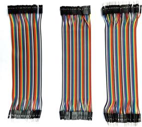 img 4 attached to 🔌 Breadboard Jumper Wires Kit – 120pcs Multicolored Dupont Cables, 20cm Length, 40-pin Male to Female/Male to Male/Female to Female Ribbon Cables