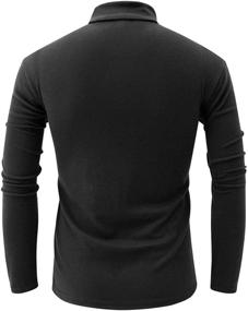 img 2 attached to 👕 Jonivey Men's Solid Knitted Casual Turtleneck Long Sleeve Pullover Top