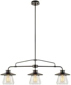 img 4 attached to 🔦 Nate 3-Light Pendant by Globe Electric - Oil Rubbed Bronze Finish with Clear Glass Shades