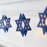 ✡️ led battery operated indoor string lights - hanukkah star of david design by lights4fun, inc. логотип