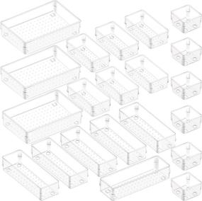 img 4 attached to 🗄️ Kootek 21-Piece Modular Drawer Organizer: Customizable Storage Solution for Bedroom, Bathroom, Kitchen, and Office Spaces