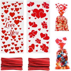 img 4 attached to Pieces Valentine Cellophane Goodies Supplies Gift Wrapping Supplies