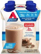 🍫 atkins milk chocolate delight protein shake: creamy & protein-rich keto-friendly drink - gluten-free! (pack of 4) logo