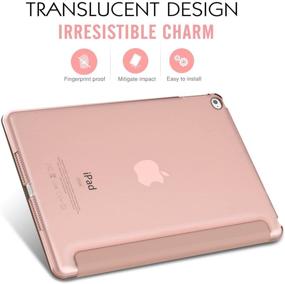 img 2 attached to 📱 MoKo Case for iPad Air 2 - Slim Lightweight Smart Shell Stand Cover with Translucent Frosted Back Protector (Rose Gold, 9.7") - Auto Wake/Sleep, Not compatible with iPad Air