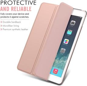 img 1 attached to 📱 MoKo Case for iPad Air 2 - Slim Lightweight Smart Shell Stand Cover with Translucent Frosted Back Protector (Rose Gold, 9.7") - Auto Wake/Sleep, Not compatible with iPad Air