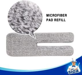 img 2 attached to 🧹 MR. SIGA Dual Action Flipping Flat Mop Refill with Microfiber Pad & High Density Fiber Pad - Size 12.5’’X 4.3’’