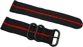 img 1 attached to 🌈 HNS Watch Bands - Wide Selection of Colors & Widths (20mm, 22mm,24mm) - 2 Piece Ballistic Nylon Straps for High-End Watches