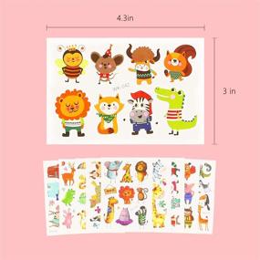 img 2 attached to 🐾 PHOGARY 200 Pieces of Fun: Waterproof Animals Theme Temporary Tattoos - Zoo Patterns & Body Art for Kids