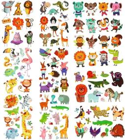 img 4 attached to 🐾 PHOGARY 200 Pieces of Fun: Waterproof Animals Theme Temporary Tattoos - Zoo Patterns & Body Art for Kids