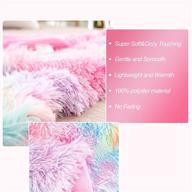 colorful tie dye rainbow blanket throw: plush faux fur sherpa fleece kids blanket for cozy couch & bedding – super soft, warm, and stylish sofa cover! logo